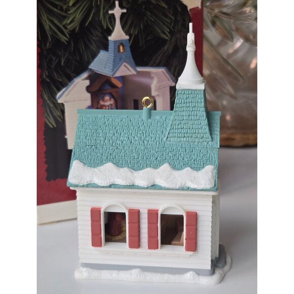 Come All Ye Faithful 1996 Hallmark Keepsake Nativity Ornament Chapel Holy Family - Picture 8 of 10